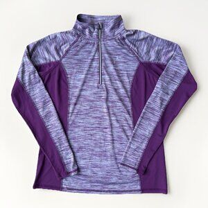 HEAD Women's PURPLE 1/2 Zip Pullover Long Sleeve Top Size Large Warm Up Tennis